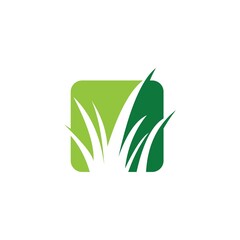 green grass logo design template