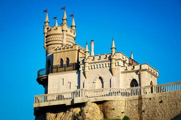 Fototapeta na wymiar Swallow's Nest old castle in spring. Crimea