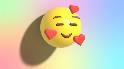 Fototapeta premium Cute and lovely emoji 3D illustration design isolated on white background
