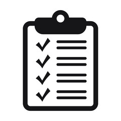 Clipboard icon. Checklist icon of an approved document. Project completed. Tasks vector icon. Task completed.