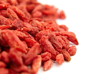 Dried goji berries isolated on white