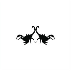 Pair of Scorpio Silhouette for Logo or Graphic Design Element. Vector Illustration