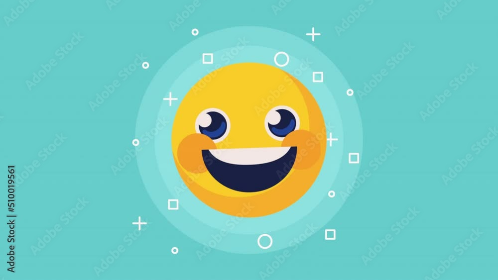 Canvas Prints world happiness day animation with emoji