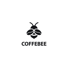 Coffee Bee Company Logo Template. coffee beans logo vector.