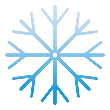 Snowflake Icon Blue. Ice Crystal Winter Symbol. Christmas Logo. Xmas Sign