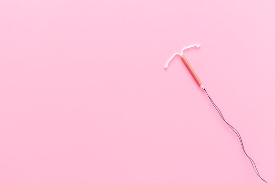 Intrauterine contraceptive device closeup. Birth control contraception concept