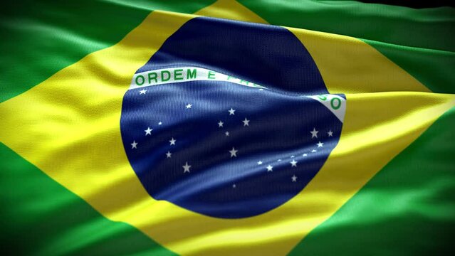 Brazil Flag Realistic Loop Animation