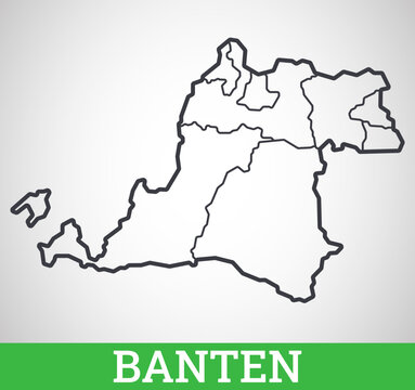 Simple outline map of Banten. Vector graphic illustration.