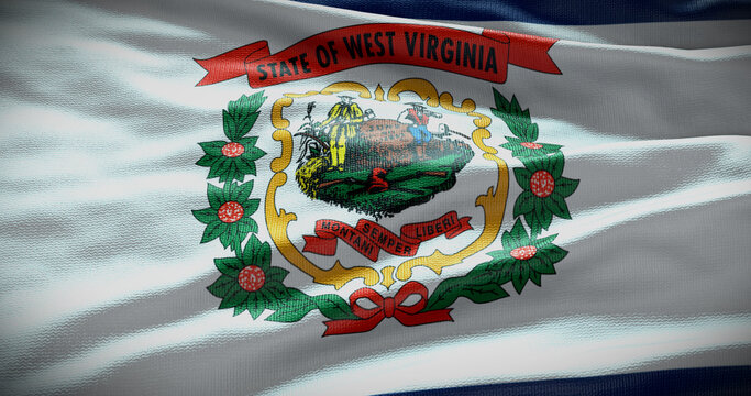 West Virginia state flag background illustration, USA symbol backdrop