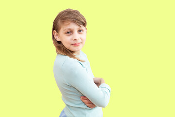 Close up portrait 9-10 year old girl