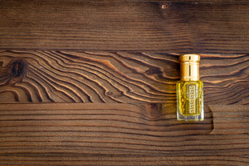 Close up of Arabian perfume - essential oil in bottle