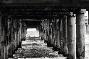 Pier black and white