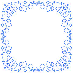 Design element Snowflake.  Mandala coloring book. Anti-stress coloring. Frame. Vector illustration drawn by hand with a blue line. Decorative round decoration for coloring books, greeting cards. 
