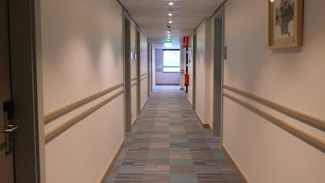 an empty hotel corridor stock video
