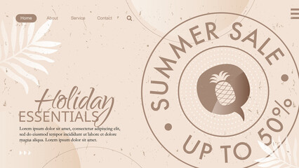 summer sale banner with stamp