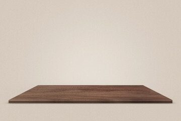 Wooden empty podium. Light pastel background. Layout for placing your product, advertising