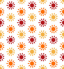 Cute sun icon funny cute seamless vector pattern