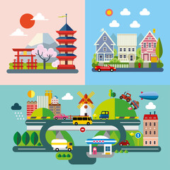 Naklejka premium Modern flat design conceptual illustration.