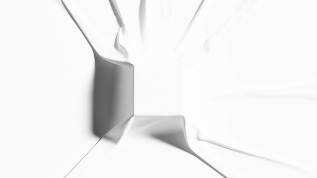 The Great Transition from white background to the area for a logo with fade dissolve to black and green for keying. Footage in 4K with White Cloth and copy space for your logotype or text.