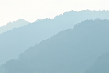 clouds over the mountains in sunset