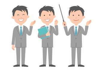 色々な表情のビジネスマン2　全身