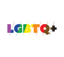 LGBTQ letters in flag colors