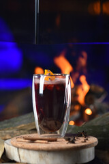 Hot alcoholic drink Glintwine based on red wine