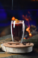 Hot alcoholic drink Glintwine based on red wine