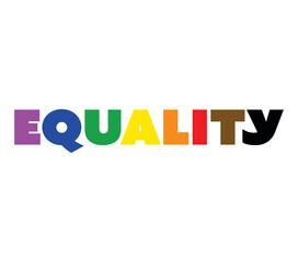 equality text letters of different colors as flag lgbtq