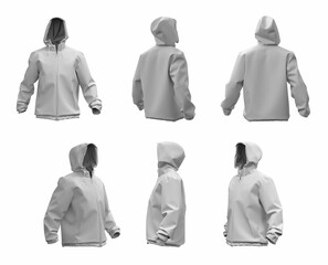 3D windbreaker template for design on a white background © Svetlana