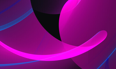 Graceful dynamic wavy pink purple 3d shapes in digital futuristic wallpaper. Neon vivid folds and translucent layers of geometry. Great as psychedelic background, cover print for electronics, poster.