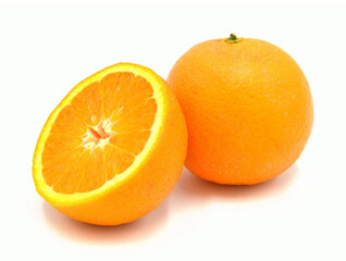 cutted orange on white