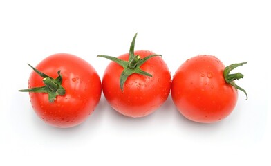tomatoes close up on white
