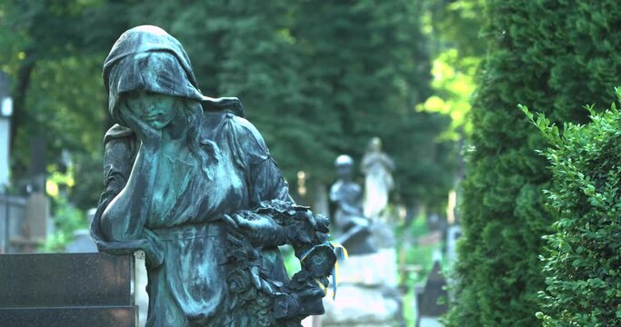 Lviv, Ukraine, lychakiv Cemetery, historic cemetery with many architectural monuments of 18-20 centuries and graves of cultural and scientific figures of Ukraine and Poland.