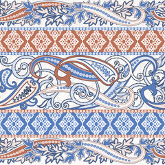 Paisley background with Eastern seamless ornaments.