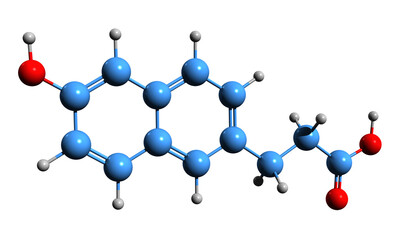 3D image of Allenolic acid skeletal formula - molecular chemical structure of  synthetic nonsteroidal estrogen isolated on white background