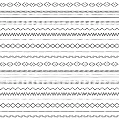 Washable wall murals Boho Style African mud cloth tribal ethnic hand drawn vector seamless pattern. Boho traditional black and white ornament. Folk horizontal stripes background perfect for home fabric textile wall paper design.