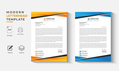 corporate modern letterhead design template for your project. letterhead, letter head, Business letterhead design.