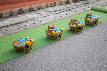 Chiang Khan, Loei, Thailand 5มิถุนายน2022  Sticky rice It is a set for tourists...