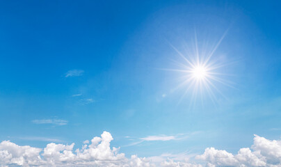 beautiful blue sky with white cloud in sunrise