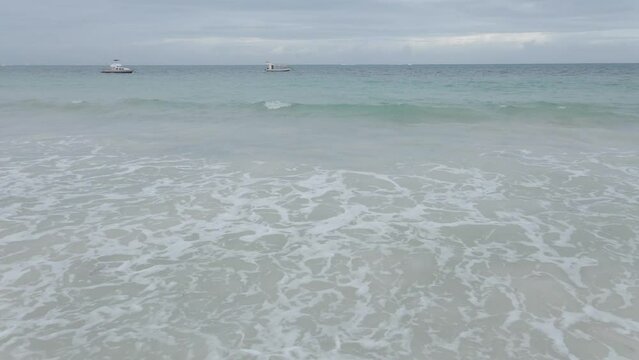 Aerial Close Up View Of Water Waves On Idian Ocean
