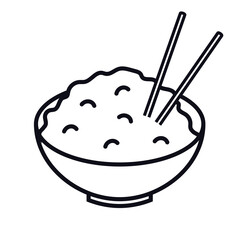 Rice bowl food bowl outline symbol