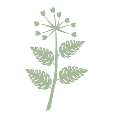 Green Leaf vector isolated on white background. Leaves in modern flat style.