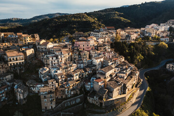 Fototapeta na wymiar Ancient mountain village of Badolato. Calabria Italy