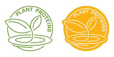 Plant proteins stamp - healthy nutrition stamp