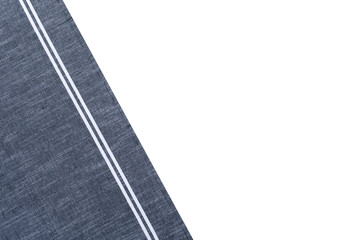 Blue napkin, tablecloth, fabric texture isolated on white.