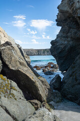 Rocks on the Fort Bragg coast, California
View of rocks in the ocean along the coast of Fort Bragg, California
