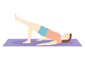 ヒップリフトをするダイエット中の女性