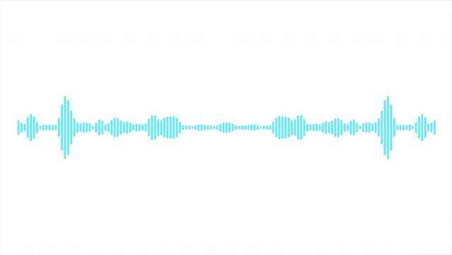 Light music background, blue shape of track or voice frequency vibrations