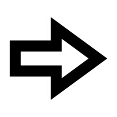 Arrow symbol shape vector icon outline stroke for creative graphic design ui element in a pictogram illustration